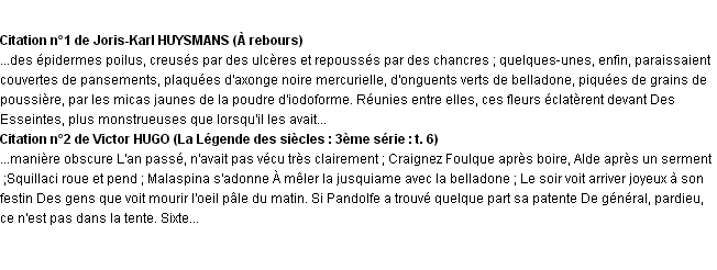 Citations belladone