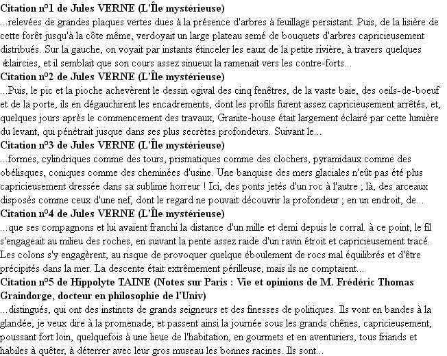 Citations capricieusement Citations capricieusement