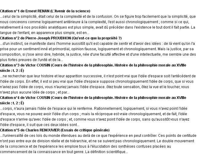 Citations chronologiquement Citations chronologiquement