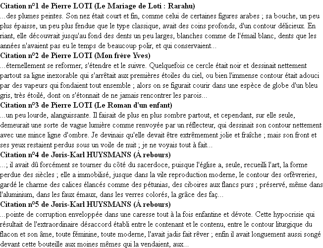 Citations contour Citations contour