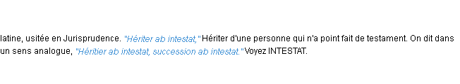 Définition ab intestat ACAD 1835