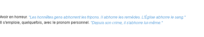 Définition abhorrer ACAD 1835