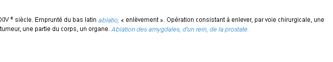 Définition ablation ACAD 1986