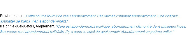Définition abondamment ACAD 1835
