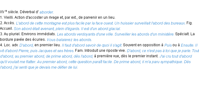 Définition abord ACAD 1986