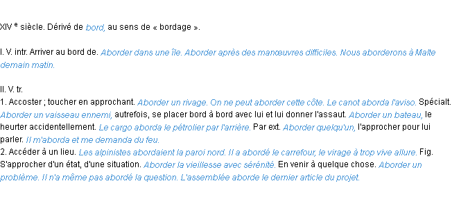 Définition aborder ACAD 1986