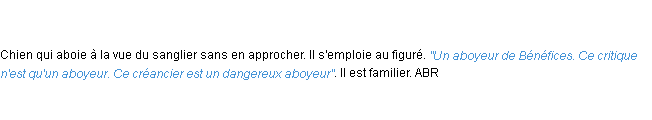 Définition aboyeur ACAD 1798