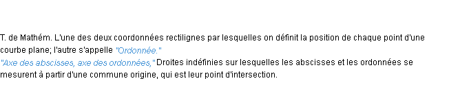 Définition abscisse ACAD 1835
