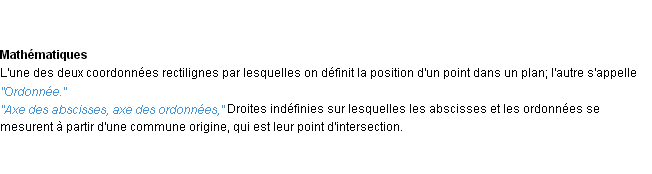Définition abscisse ACAD 1932