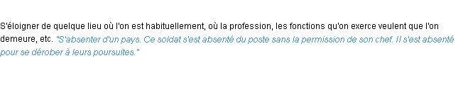 Définition absenter ACAD 1932