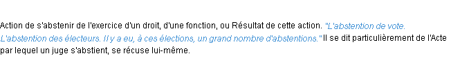 Définition abstention ACAD 1932