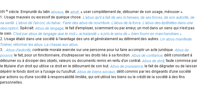 Définition abus ACAD 1986