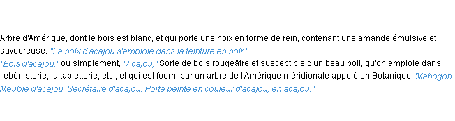 Définition acajou ACAD 1835