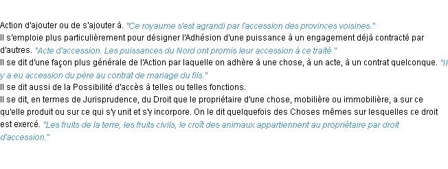 Définition accession ACAD 1932