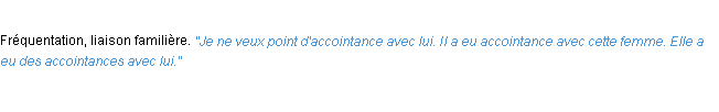 Définition accointance ACAD 1932
