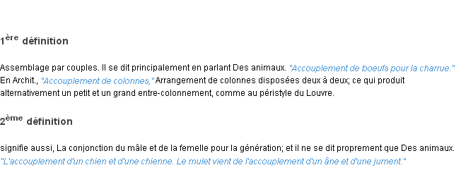 Définition accouplement ACAD 1835