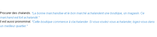 Définition achalander ACAD 1835
