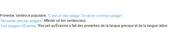 Définition adage ACAD 1835