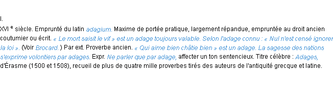 Définition adage ACAD 1986