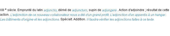 Définition adjonction ACAD 1986