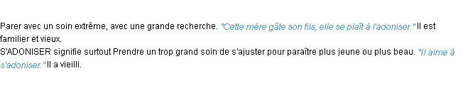 Définition adoniser ACAD 1932