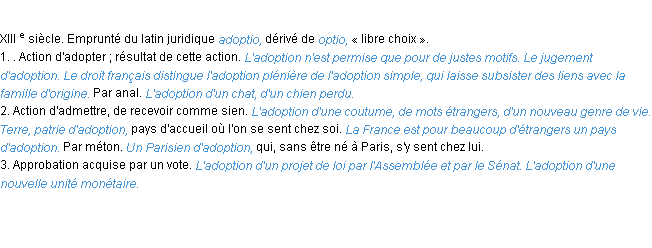 Définition adoption ACAD 1986