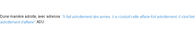 Définition adroitement ACAD 1798