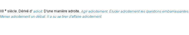 Définition adroitement ACAD 1986