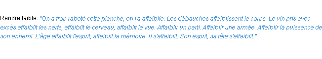 Définition affaiblir ACAD 1932