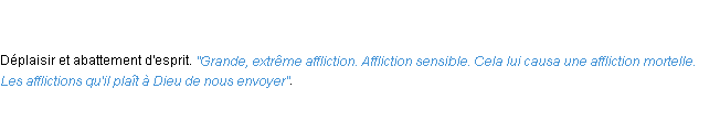 Définition affliction ACAD 1798