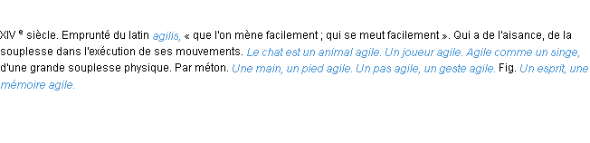 Définition agile ACAD 1986