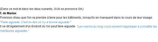 Définition aiguade ACAD 1932