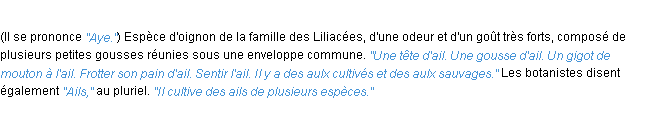 Définition ail ACAD 1932