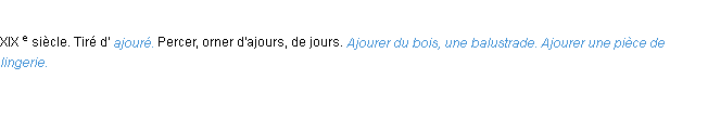 Définition ajourer ACAD 1986