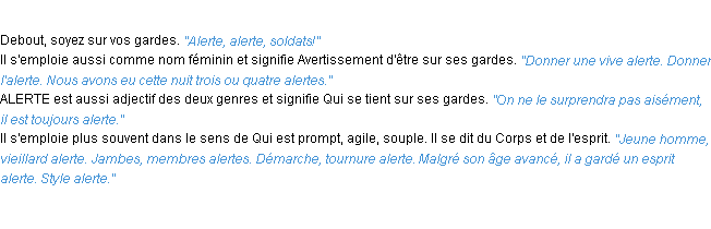 Définition alerte ACAD 1932