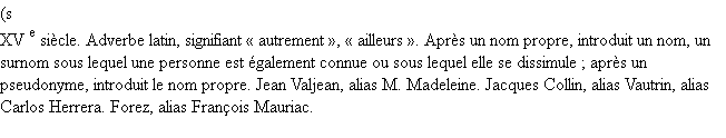 Définition alias ACAD 1986
