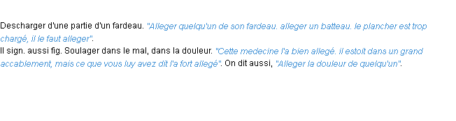 Définition alleger ACAD 1694