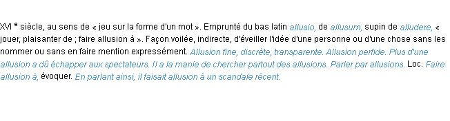 Définition allusion ACAD 1986