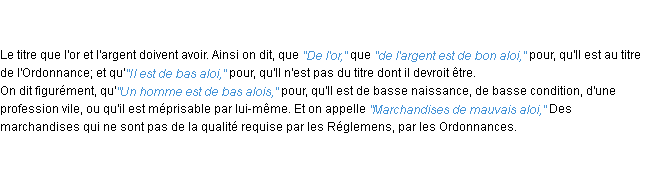 Définition aloi ACAD 1798