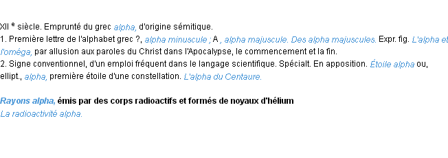 Définition alpha ACAD 1986