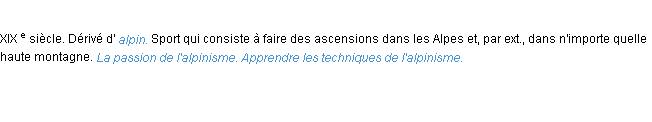 Définition alpinisme ACAD 1986