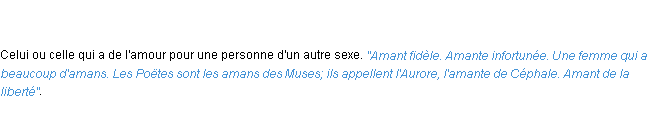 Définition amant ACAD 1798
