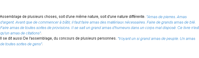 Définition amas ACAD 1798