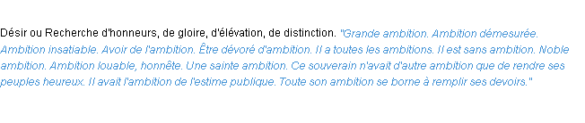 Définition ambition ACAD 1932
