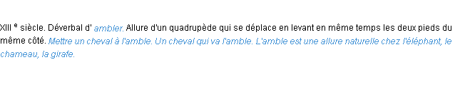 Définition amble ACAD 1986