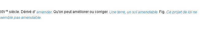 Définition amendable ACAD 1986