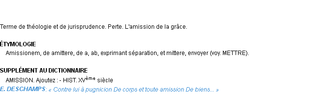 Définition amission Emile Littré