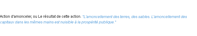 Définition amoncellement ACAD 1835