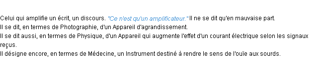 Définition amplificateur ACAD 1932