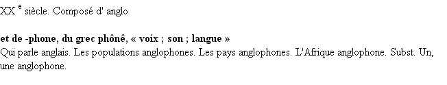 Définition anglophone ACAD 1986
